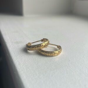 Gold Etched Hoops Costume Jewlery